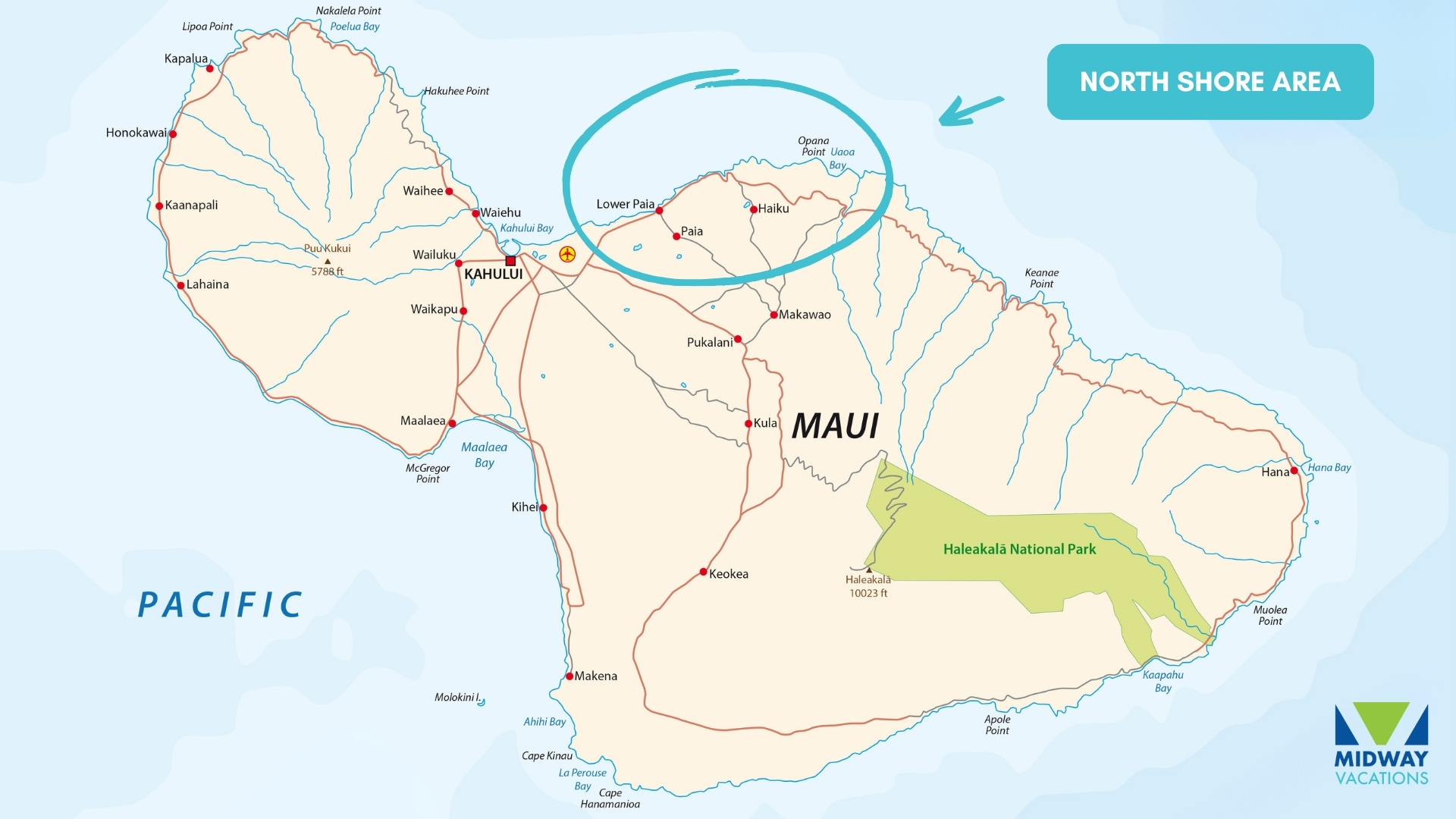 North Shore Maui Map